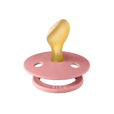 Chupeta para bebé com suporte rosa e silicone amarelo