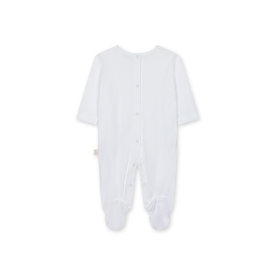 Pijama branco para bebé com botões de pressão nas costas