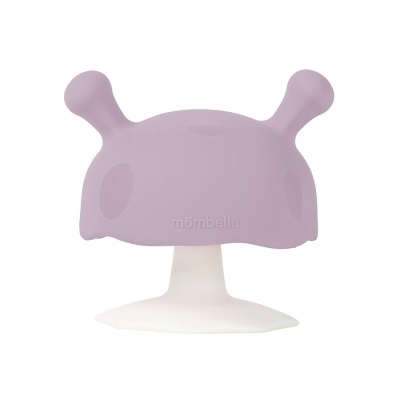Chapéu de silicone lilás com base branca e três pequenos relevos