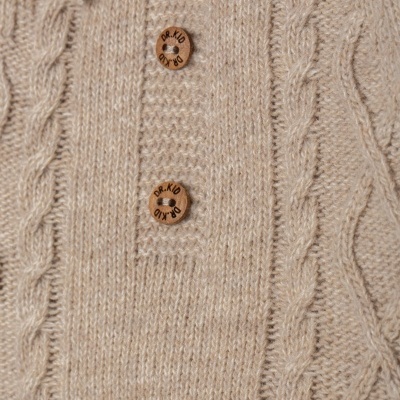 Cardigan bege de malha com botões de madeira DR.KID