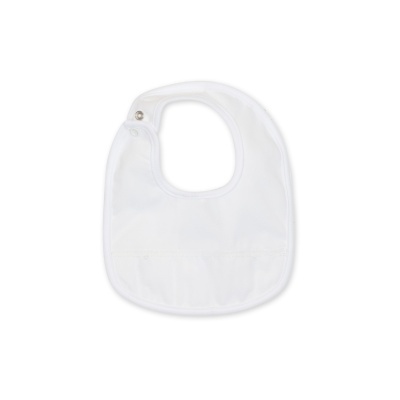 Babete branco simples com fecho de pressão metálico