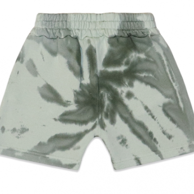 Calções curtos cinza tie-dye com cós elástico