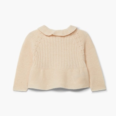 Camisola de bebé cor creme em malha com gola redonda e padrão texturizado