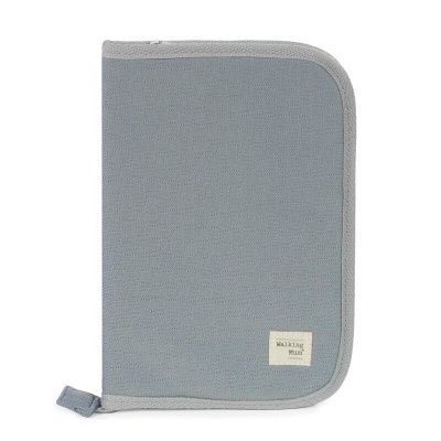 Estojo rígido cinzento com fecho e etiqueta Walking Work