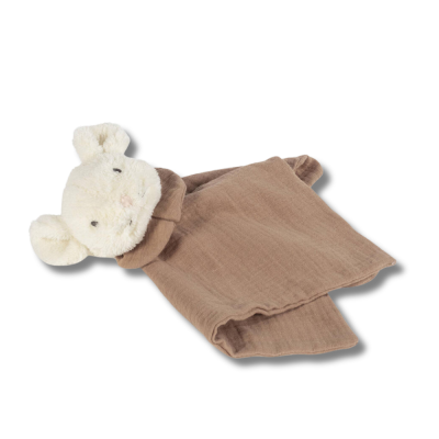 Manta para bebé com cabeça de peluche em forma de rato castanho claro