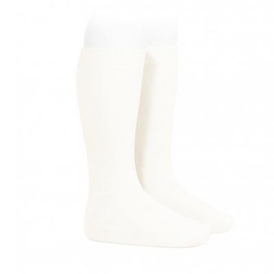 Par de meias brancas com canelado na bainha