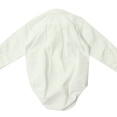 Body de bebé branco de manga comprida com colarinho e botões
