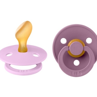 Chupeta rosa claro e amarela para bebé da marca BIBS