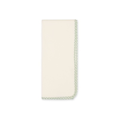Guardanapo branco com borda verde xadrez