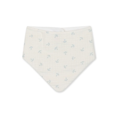 Bandana branca com padrão de âncoras azuis claras