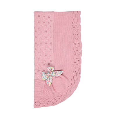 Manta rosa com laço floral