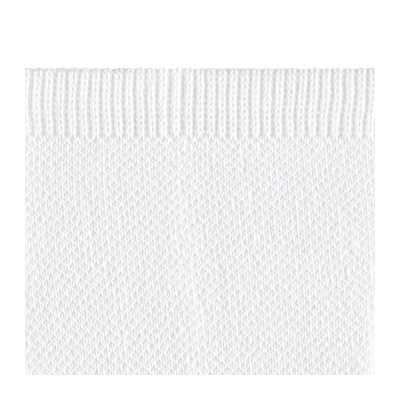 Pano de cozinha branco com padrão de malha e barra canelada