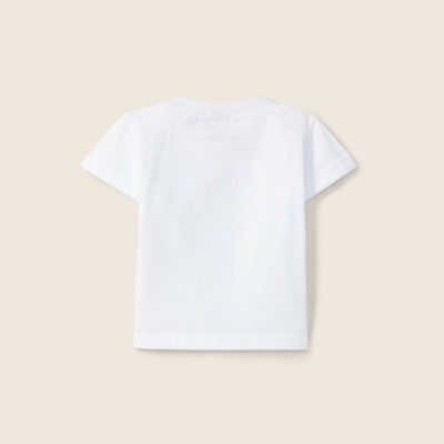 T-shirt branca de manga curta vista de costas