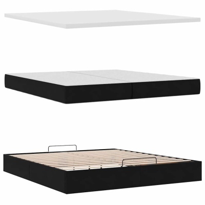 Três componentes de cama com tingimentos preto e branco exibidos em fundo branco