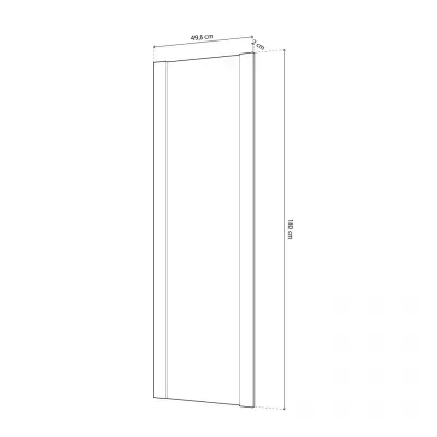 Desenho técnico de porta branca com medidas em centímetros.