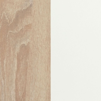 Superfície dividida de madeira clara e branca