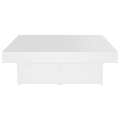 Mesa de centro branca retangular com gaveta central