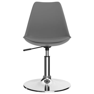 Cadeira de escritório cinzenta com base metálica cromada