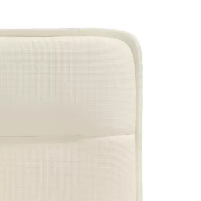 Encosto de cadeira estofado bege claro com costura nas bordas
