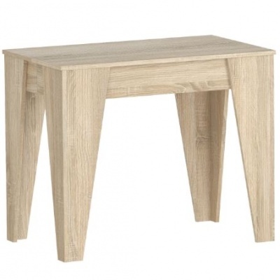 secretária em madeira clara com quatro pernas