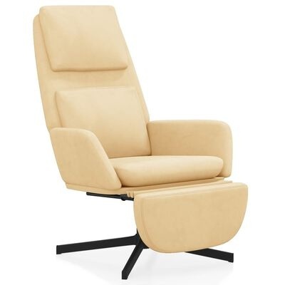 Poltrona reclinável bege com estrutura preta