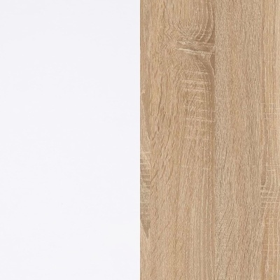 Superfície branca lisa ao lado de padrão de madeira clara texturizada