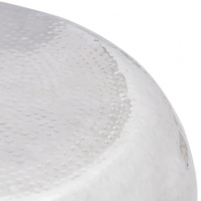 Prato redondo em vidro transparente com textura martelada