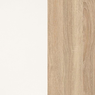 Painel branco e madeira clara lado a lado