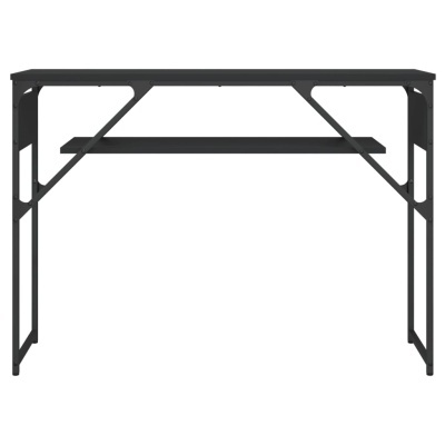 Secretária preta com prateleira inferior fixa