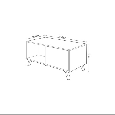 Desenho técnico de móvel aparador com dimensões