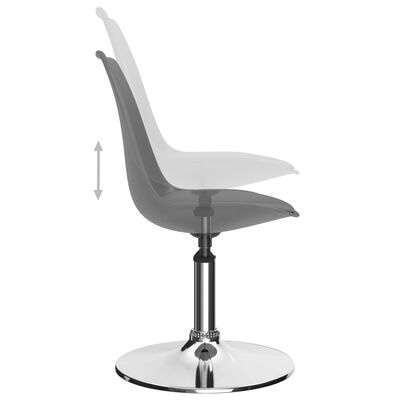 Cadeira moderna cinzenta com base metálica cromada e ajuste de altura