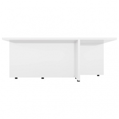 Mesa de escritório branca com tampo retangular e apoios verticais
