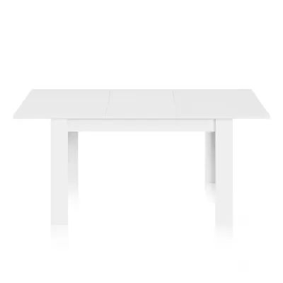 Mesa retangular branca com tampo e pernas quadradas
