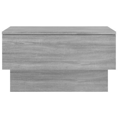 mesa de canto cinza em madeira com textura de veios