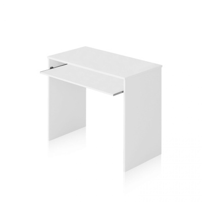 Secretária branca minimalista com gaveta deslizante