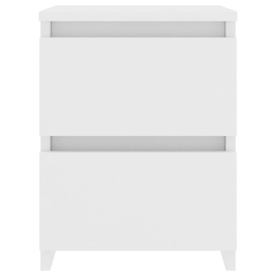 Cômoda branca com duas gavetas e pés pequenos