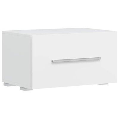 Móvel branco com gaveta e puxador metálico