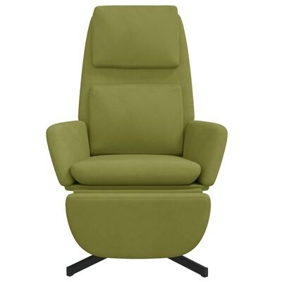 Poltrona reclinável verde oliva com base metálica preta