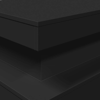 Canto de três camadas retangulares empilhadas em tons escuros