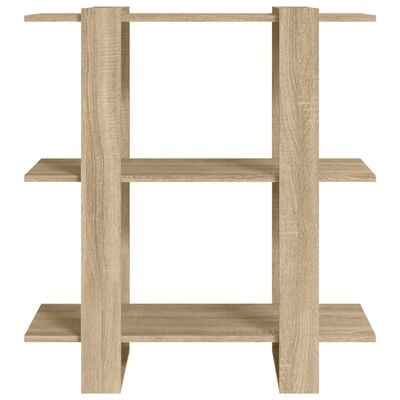 Estante de madeira clara com três prateleiras abertas