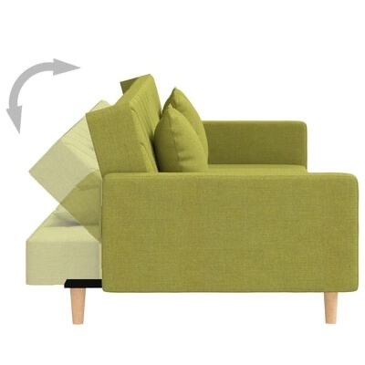 Sofá verde de tecido com encosto reclinável