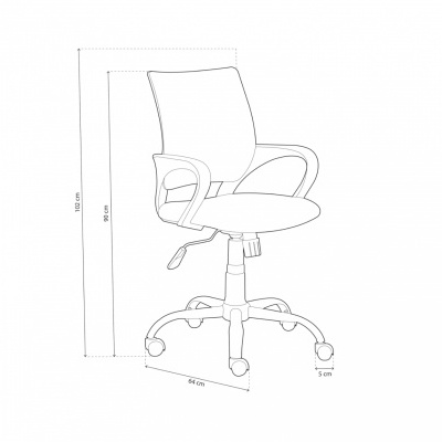 Cadeira de escritório branca com rodas e braços em fundo branco