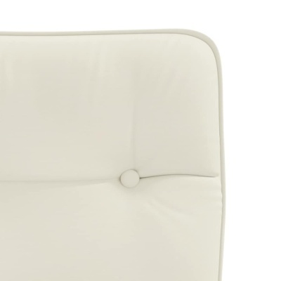 Encosto branco estofado com botão central