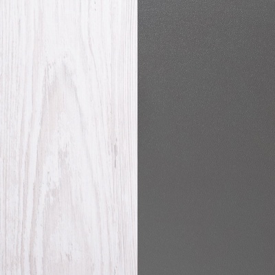 Superfície dividida em madeira clara e cinza escuro