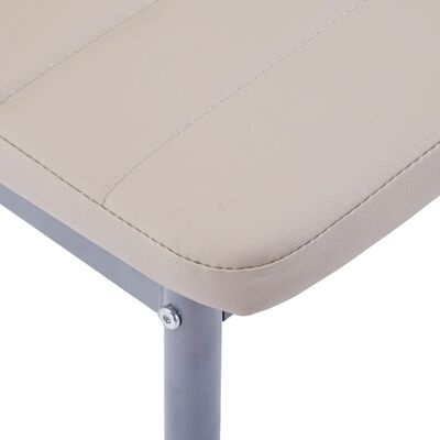 Assento estofado bege com pés metálicos cinza
