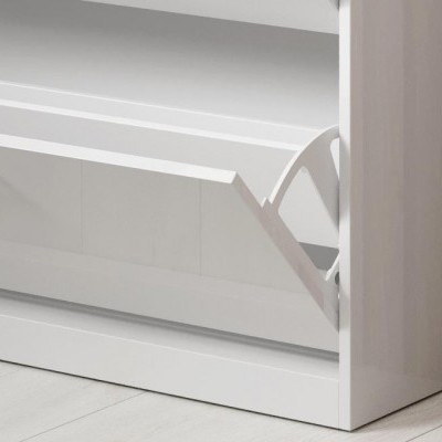 Caixa de arrumação branca com tampa basculante