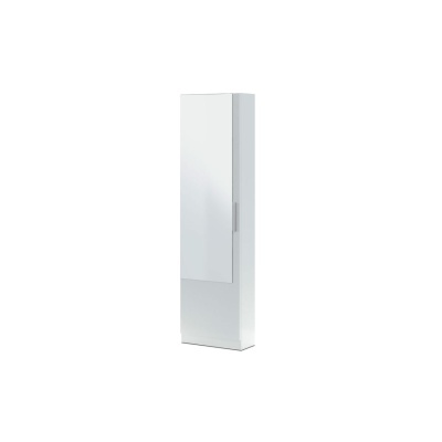 Armário alto branco com porta espelhada