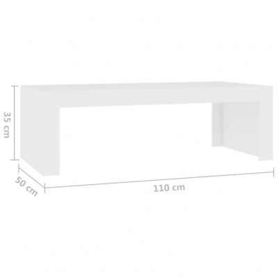 Mesa branca rectangular com dimensões 110x50x35 cm