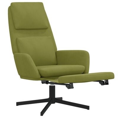 Poltrona reclinável verde com apoio de pernas estendido e base preta em metal