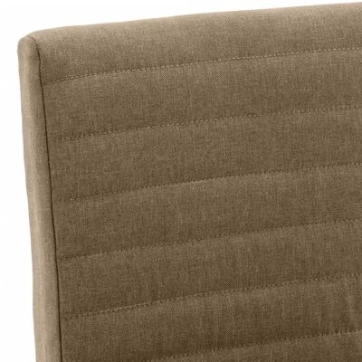 Cabeça de cama estofada bege com costuras horizontais